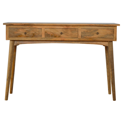 Elegant Console Table with 3 Drawers, Handmade Solid Wood, Storage