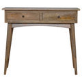 Hallway Console Table with 2 Drawers, Handmade Solid Wood, Narrow Storage Design