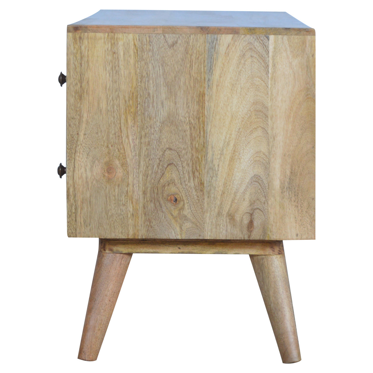 4 Drawer and 2 Shelf Classic Nordic Entertainment Unit from Solid Wood