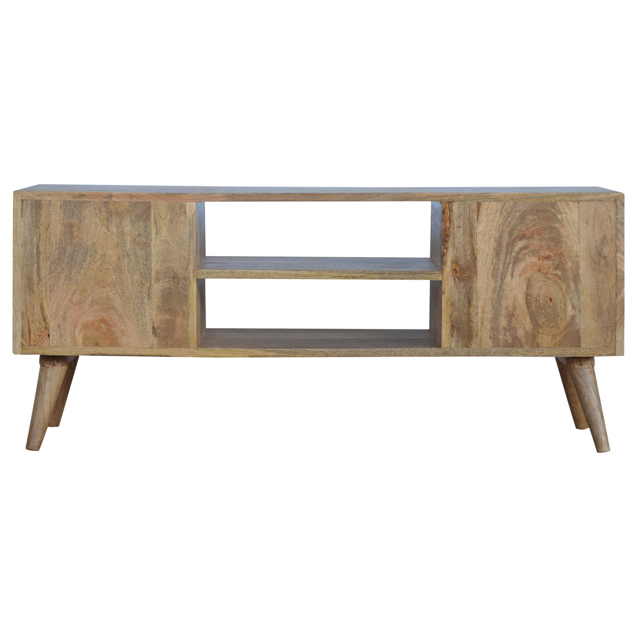 4 Drawer and 2 Shelf Classic Nordic Entertainment Unit from Solid Wood