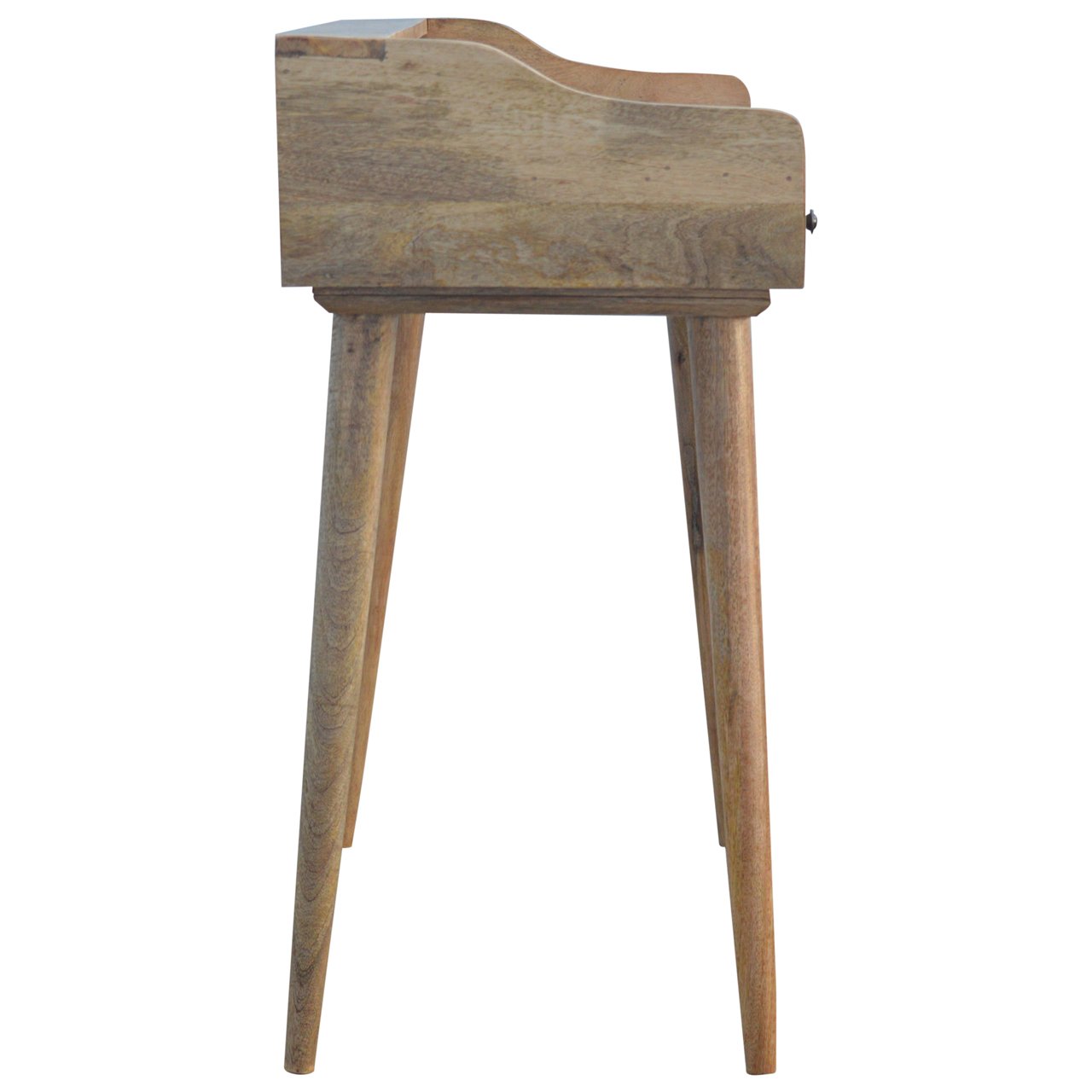 3 Drawer Gallery Back Writing Desk with Shell Handles, Solid Wood Office Table