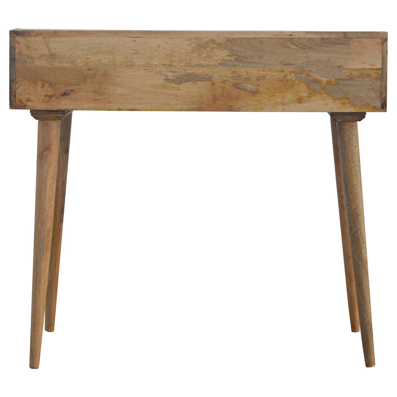 3 Drawer Gallery Back Writing Desk with Shell Handles, Solid Wood Office Table