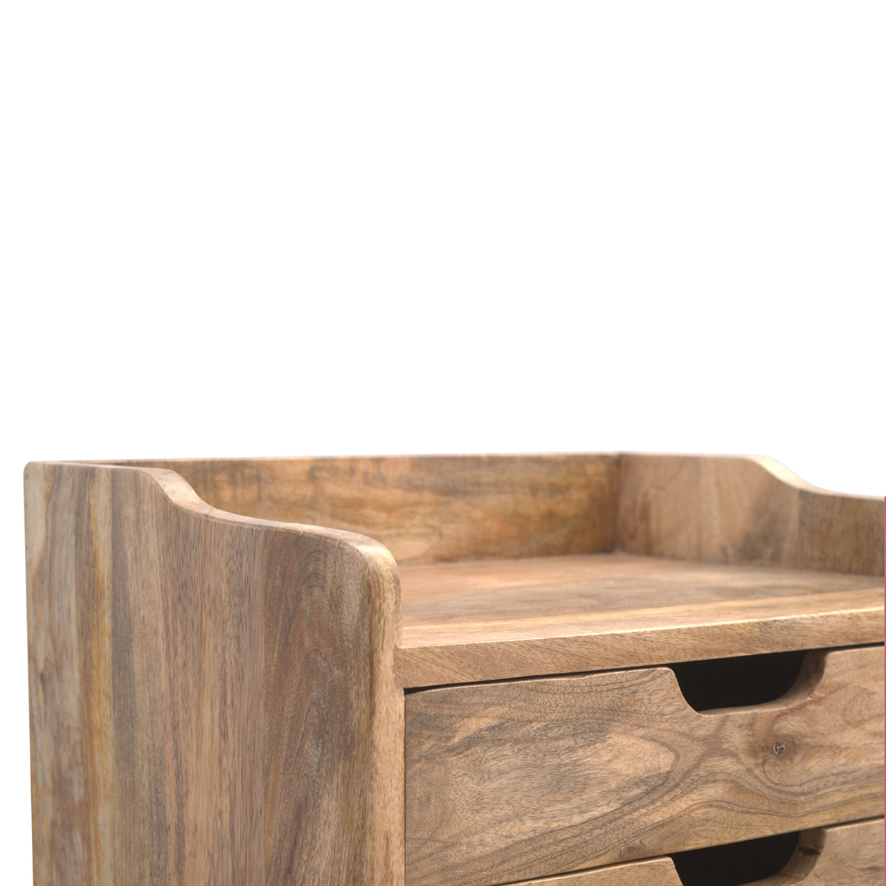 Gallery Bedside Table with 3 Drawers, Handmade Solid Wood, Elegant Design