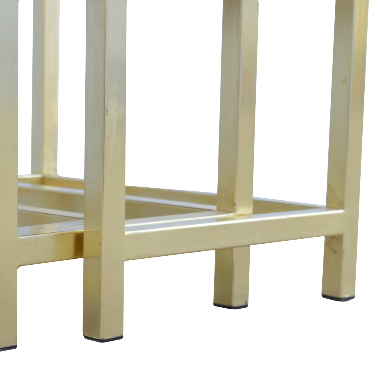 Chunky Gold Stool Set of 3, Handmade Solid Wood Table Top