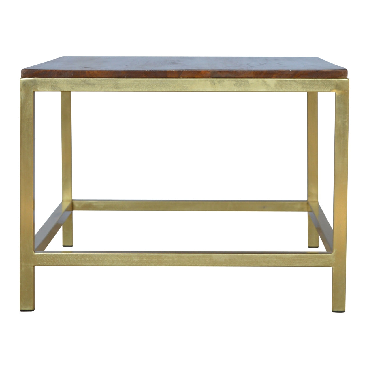 Rectangle Gold Coffee Table, Handmade Solid Wood Table Top