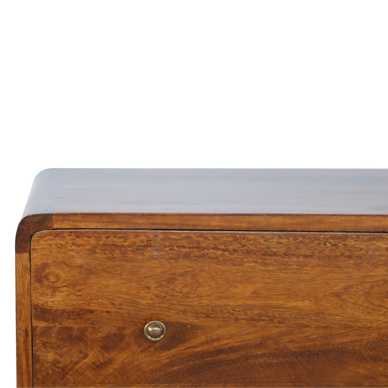 Curved Chestnut Chest - Solid Wood - 3 Drawers, Classci Design, Nordic Legs