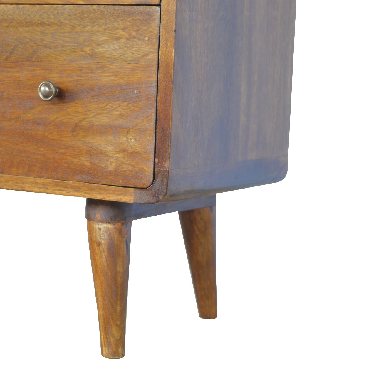 Curved Chestnut Chest - Solid Wood - 3 Drawers, Classci Design, Nordic Legs