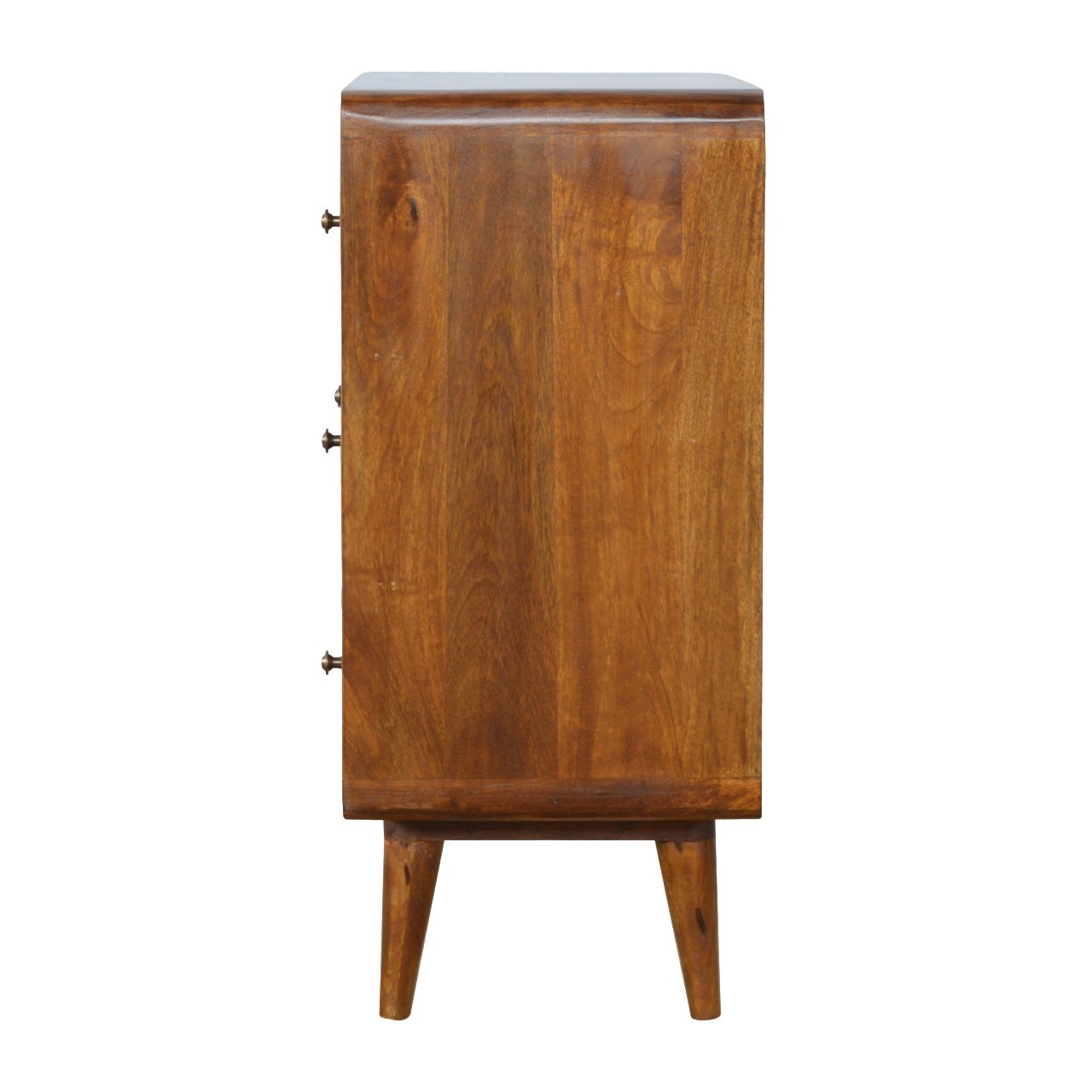 Curved Chestnut Chest - Solid Wood - 3 Drawers, Classci Design, Nordic Legs