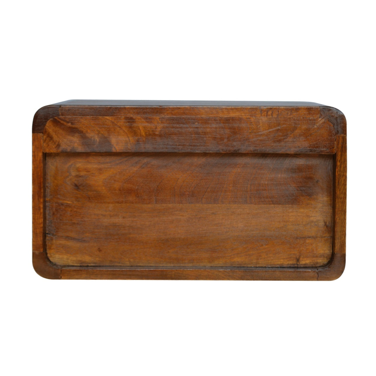 2 Drawer Chestnut Curve Floating Bedside Table | Solid Wood