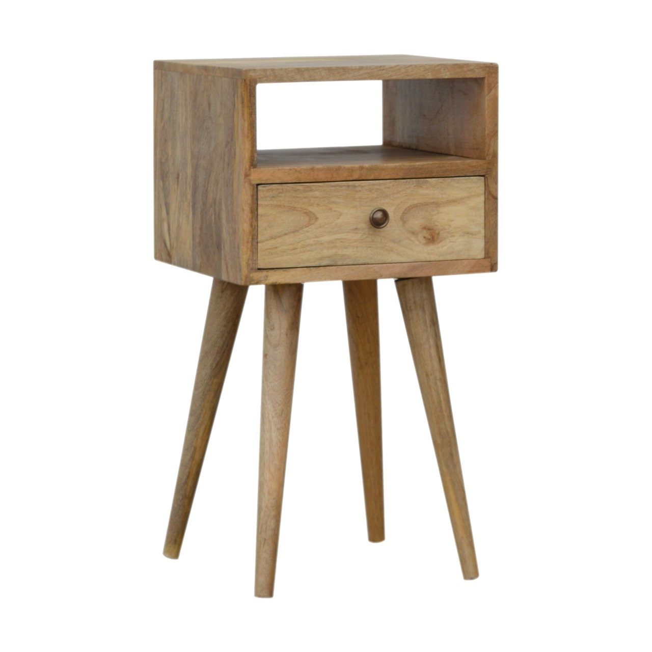 Handmade Compact Bedside with Drawer and Shelf - Handmade Solid Wood Furniture.