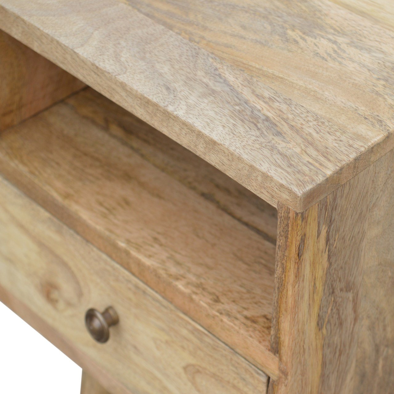 Handmade Compact Bedside with Drawer and Shelf - Handmade Solid Wood Furniture.