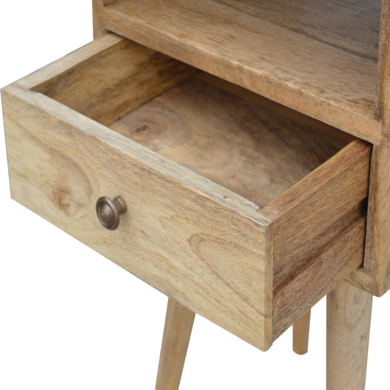Handmade Compact Bedside with Drawer and Shelf - Handmade Solid Wood Furniture.