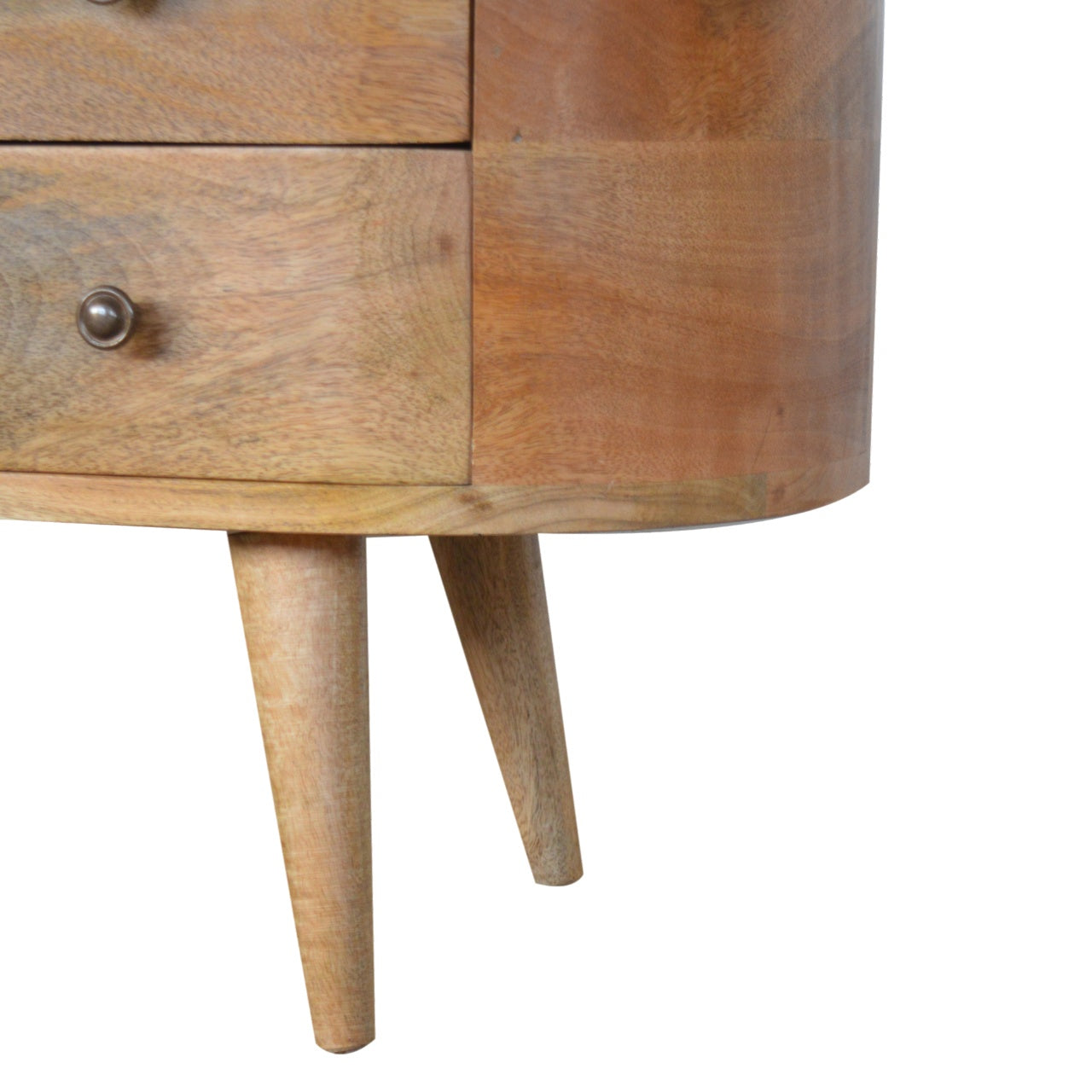 Handmade 4 Drawer and 2 Shelves Oak Rounded Entertainment Unit from Solid Wood