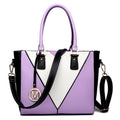 Miss Lulu Leather Look V - Shape Shoulder Handbag - Purple