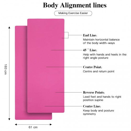 Kono TPE Non - slip Classic Yoga Mat - Plum