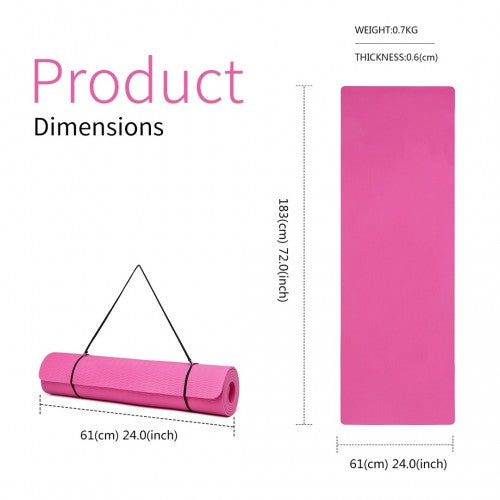 Kono TPE Non - slip Classic Yoga Mat - Plum
