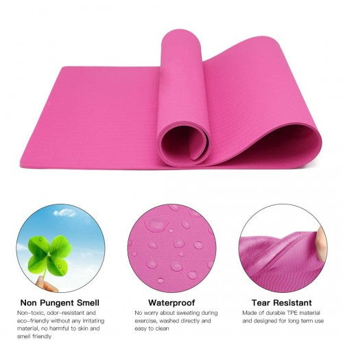 Kono TPE Non - slip Classic Yoga Mat - Plum