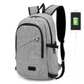 Kono Business Laptop Backpack with USB Charging Port - Grey